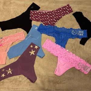 Victorias Secret PINK thong and underwear bundle size Small S 8pcs
